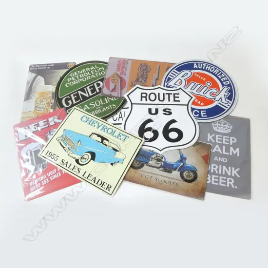 9 REPRO TIN SIGNS