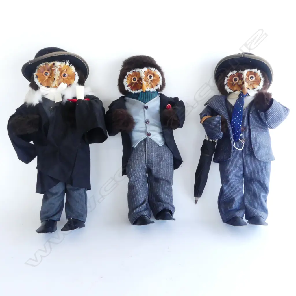 3 DAPPER OWL DOLLS H.420mm Image 1++