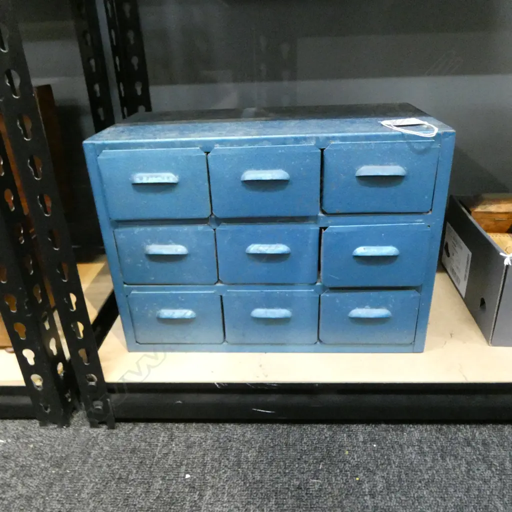 BLUE METAL COLLECTOR'S DRAWERS 330x180x240mm Image 1++