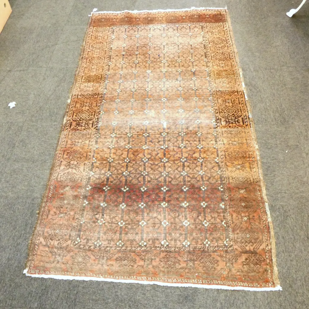 HAND KNOTTED WOOL PILE RUG 2100x1050mm ABRASH Image 1++
