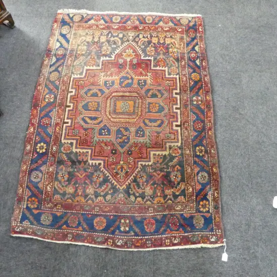 HAND KNOTTED WOOL PILE RUG 1550x1100mm