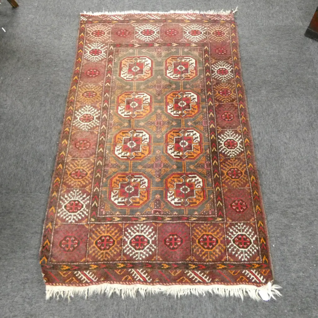 HAND KNOTTED ALL WOOL RUG 1450x860mm Image 1++