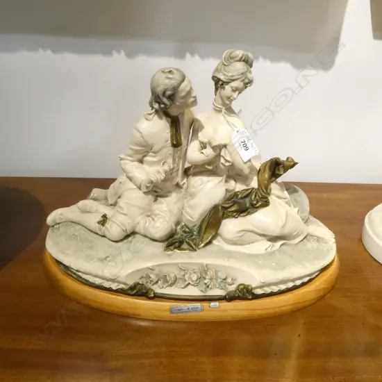 RESIN CAPODIMONTE COUPLE FIGURINE H.260mm 1981 B. MERLI