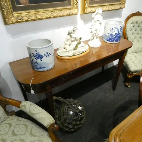 SHERATON REVIVAL INLAID MAHOGANY HALL TABLE 1370x450x715mm