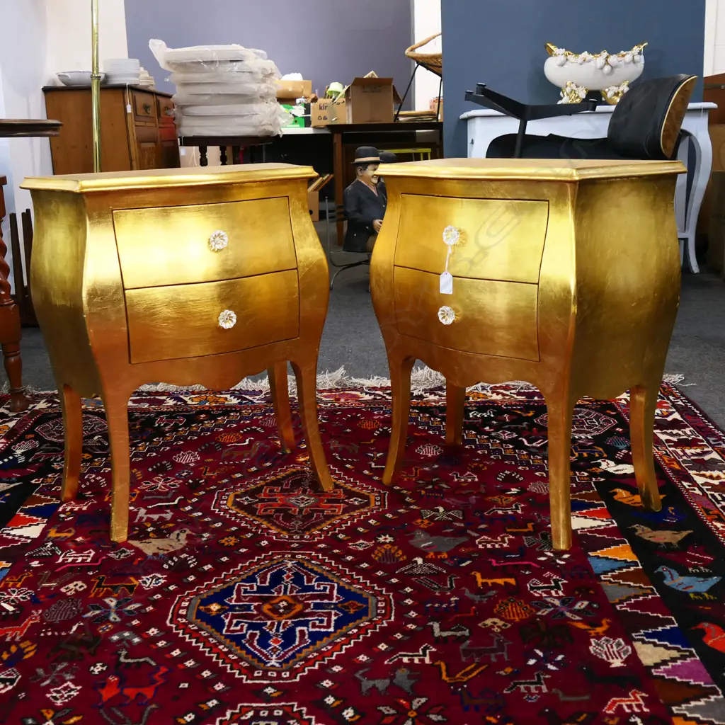 PR GILDED BEDSIDE CABINETS 500x300x610mm Image 1++