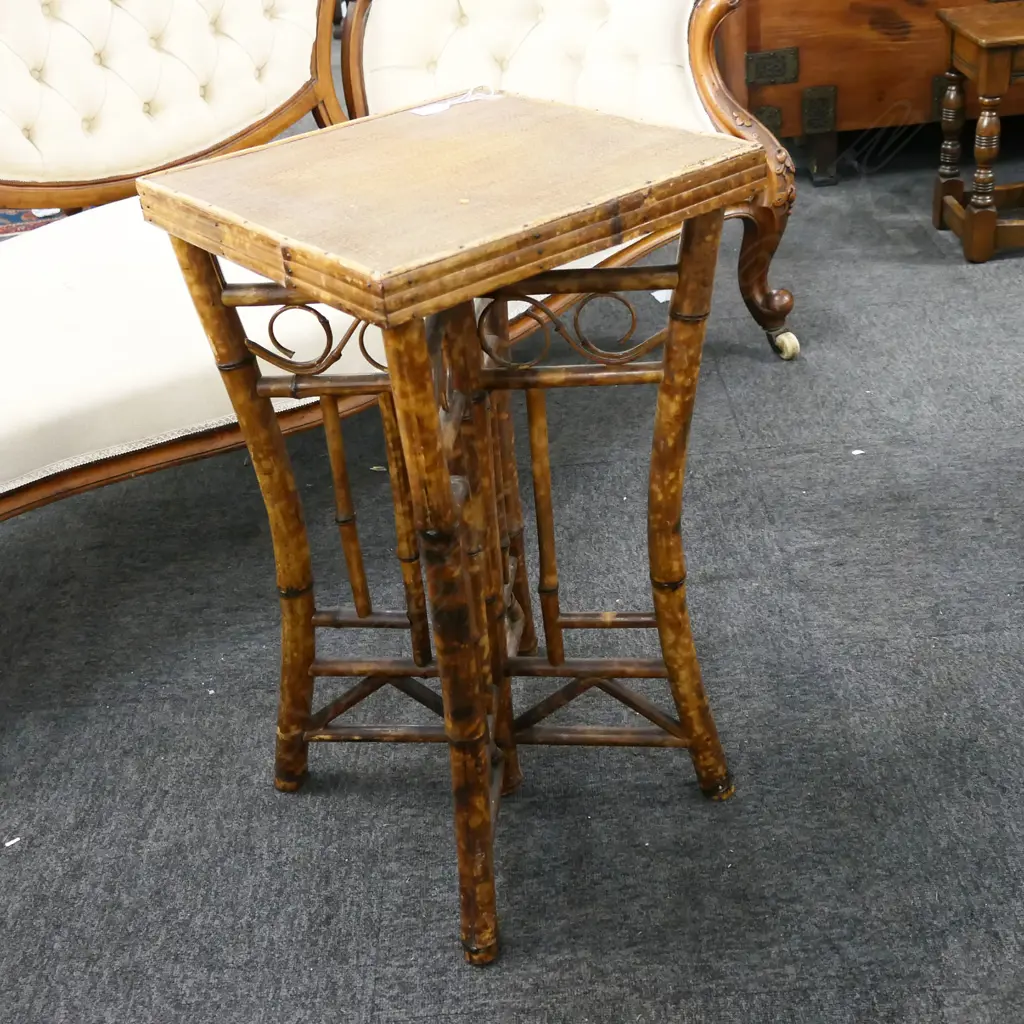 ANTIQUE CANE PATIO TABLE 375x380x680mm Image 1++