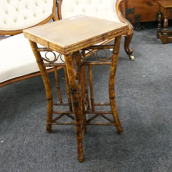 ANTIQUE CANE PATIO TABLE 375x380x680mm