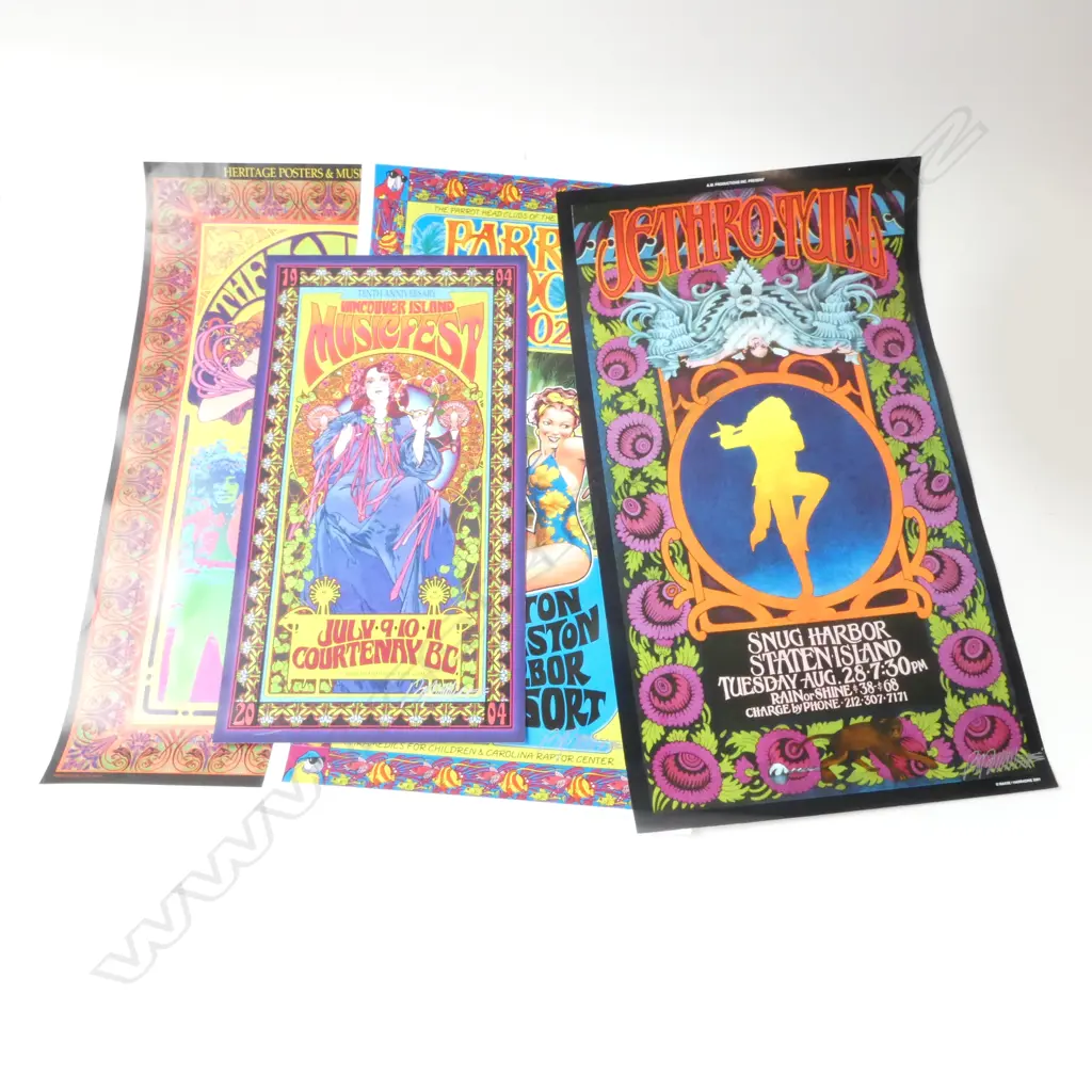 4 CONCERT POSTERS SIGNED BY BOB MASSE Image 1++