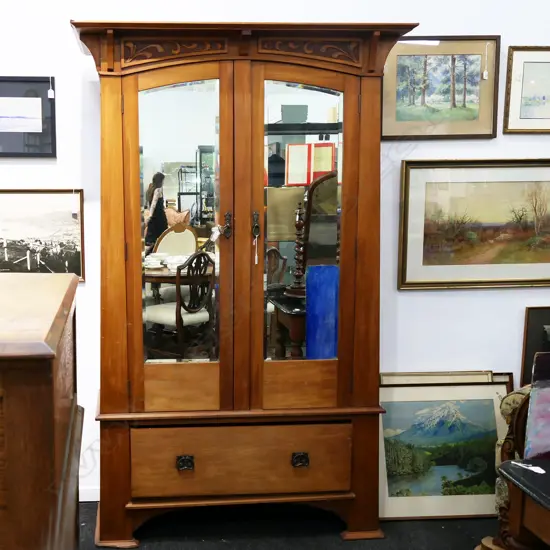 EDWARDIAN DRESSER, MIRRORED DOORS 1230x490x1990mm