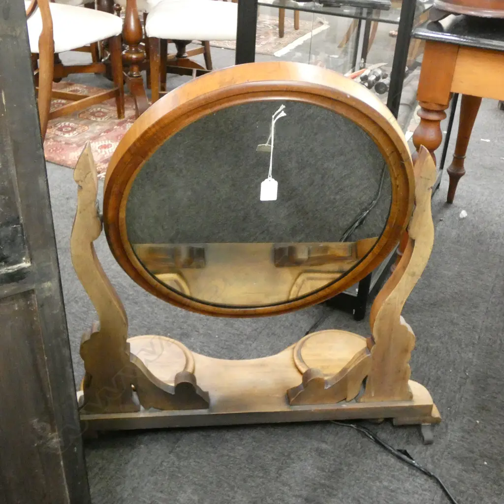 VICTORIAN MAHOGANY TOILET MIRROR H.835mm Image 1++