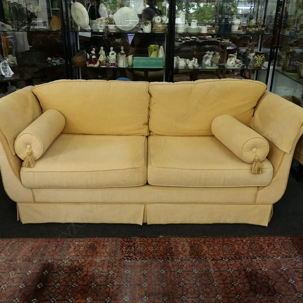 REGENCY STYLE YELLOW UPHOLSTERED SOFA 2030x930x730mm Image 1++