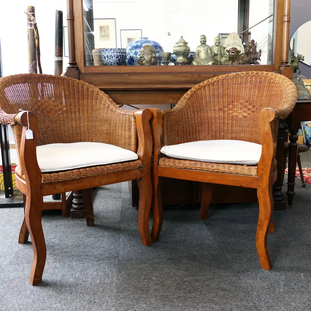 PR WOVEN CANE ARMCHAIRS Image 1++