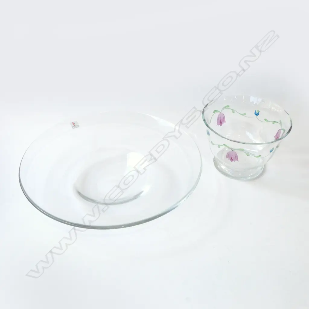 BOXED CALDIER VETRI DELLE VENZIE DISH w. OXED BOHEMIA CRYSTAL SUMMER FLOWERS Image 1++