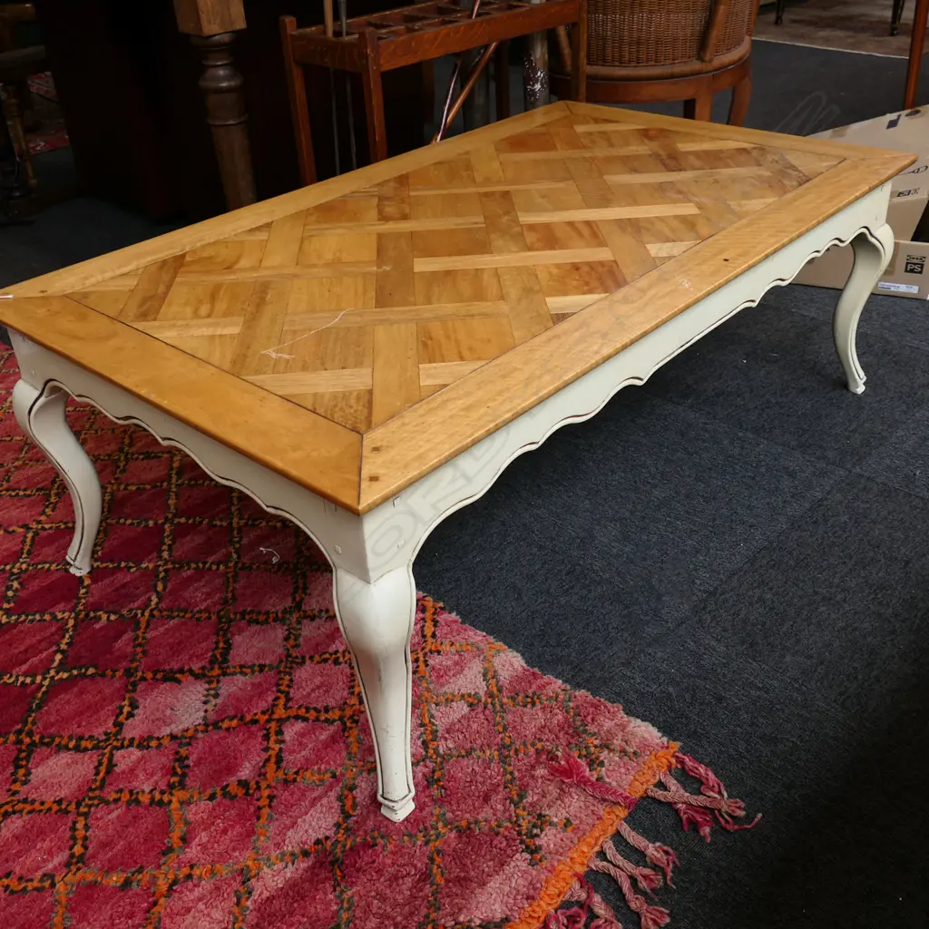 COFFEE TABLE, PARQUET TOP (SCRATCH) 1300x750x450mm Image 1++