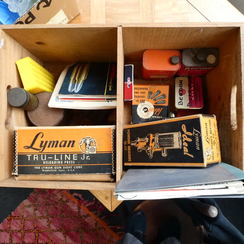 ASST LYMAN PRODUCTS; POWDER MEASURE, TRU-LINE Jr. PRESS & OTHER ASST BULLET CRAFT, MOTOR etc Image 1++