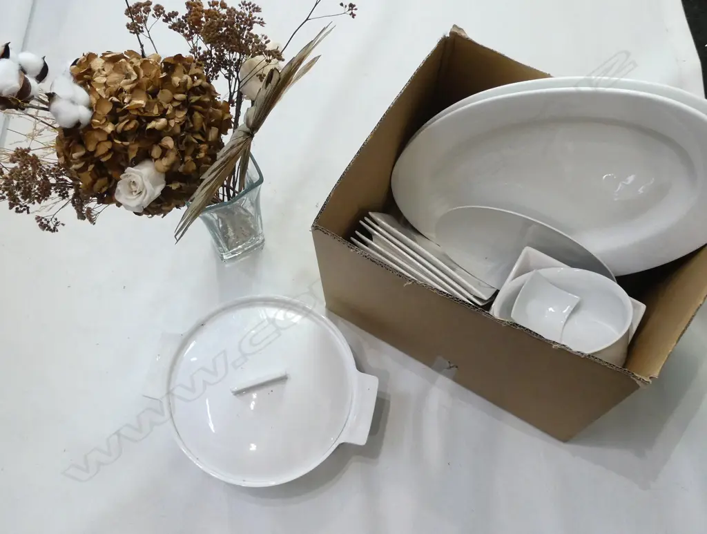 ASST. WHITE CHINA; PLATTERS ETC Image 1++