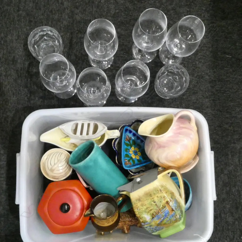 ASST. CHINA, 6 WINE GLASSES ETC Image 1++