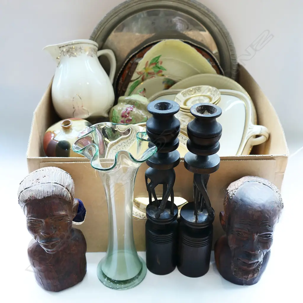 COLLECTION FAUX IVORY WOOD CARVINGS PR CLOISONE VASES & STANDS H110MM EP TEAPOT ETC Image 1++