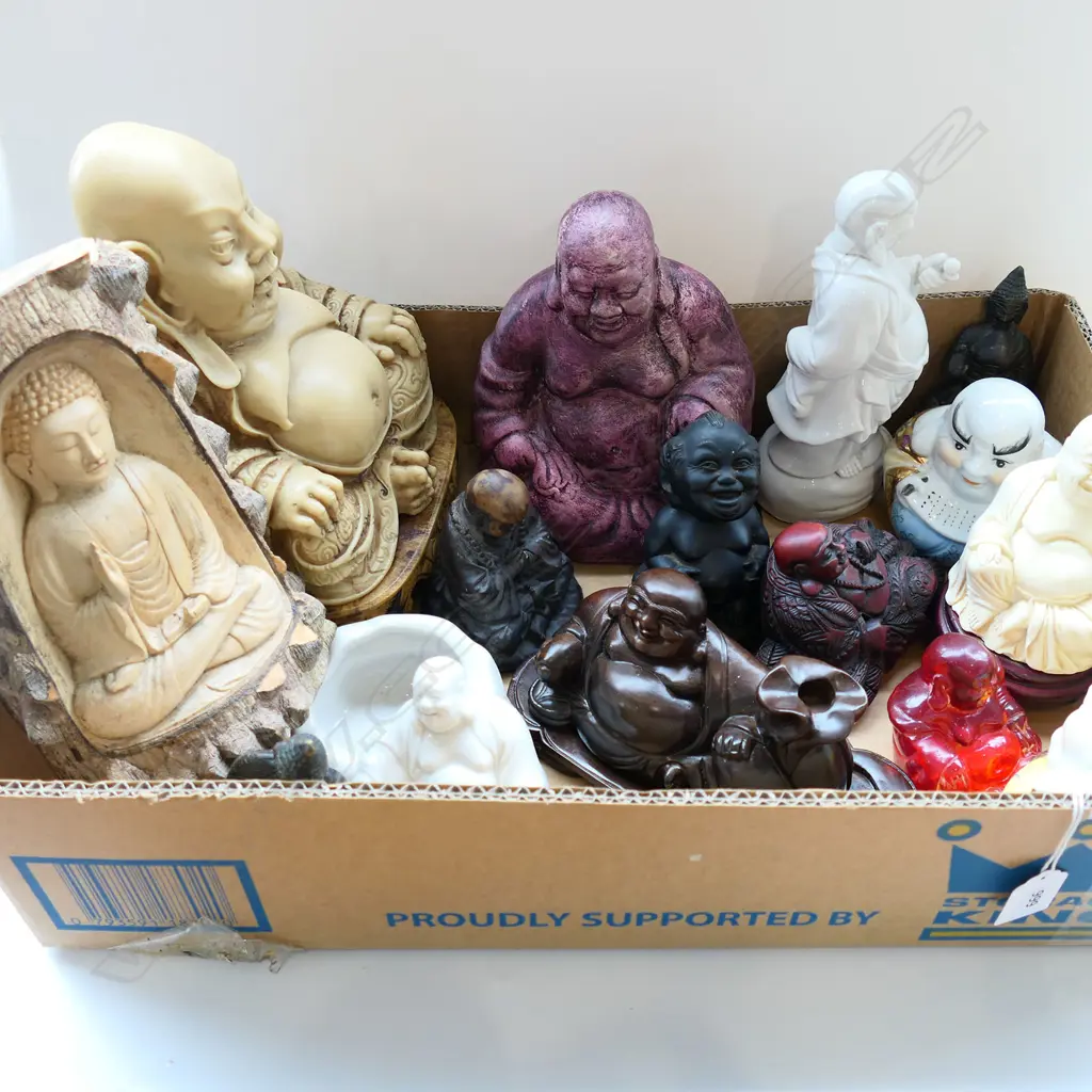 COLLECTION OF 15 HOTEI & BUDDHA  250MM TALLEST Image 1++