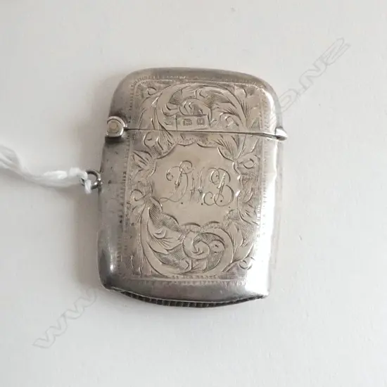 SILVER ENGRAVED VESTA Birmingham 1919 some dents