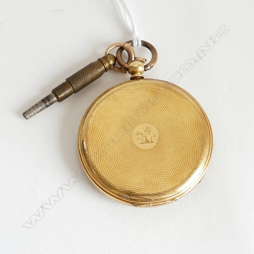 18ct GOLD GENT'S OPEN FACE POCKET WATCH 42gms key wind Image 1++