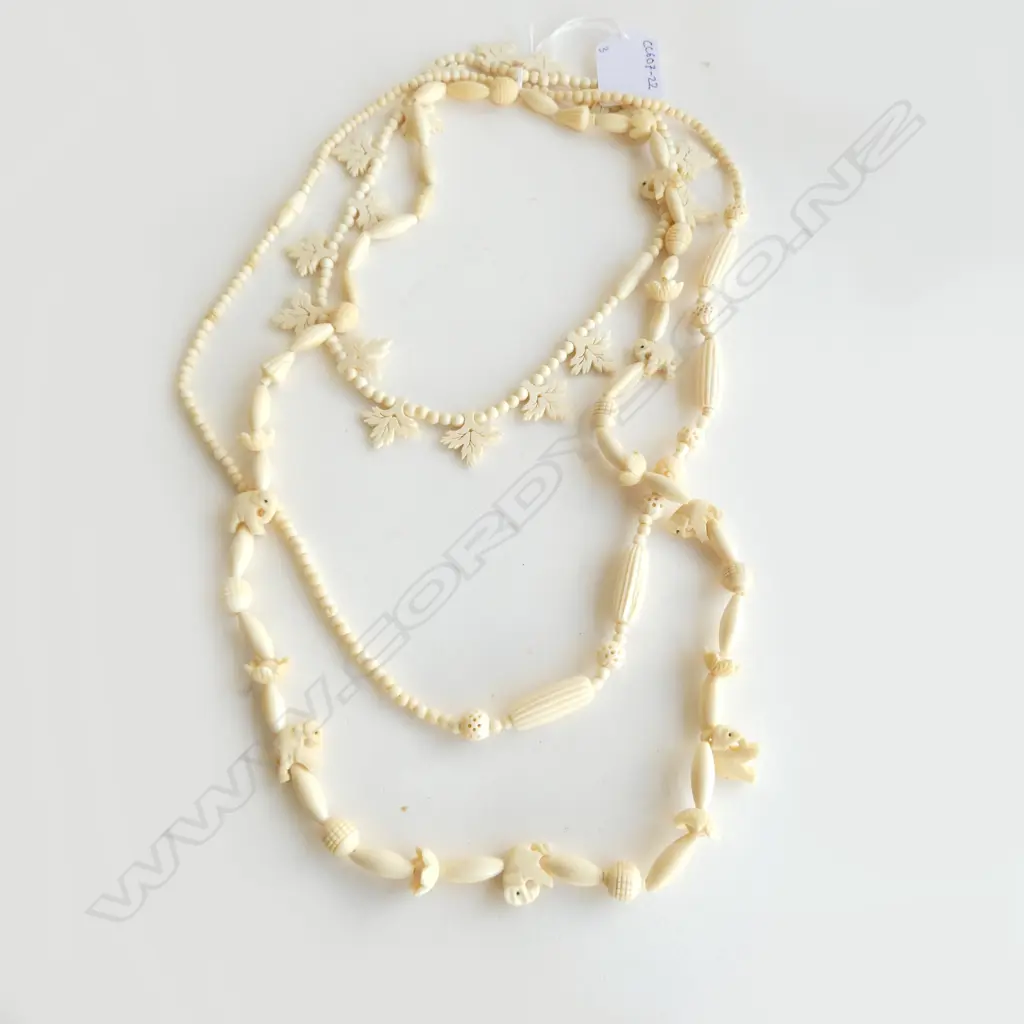 3 IVORY NECKLACES L.370, L.330, L.210mm Image 1++