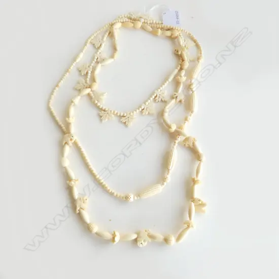3 IVORY NECKLACES L.370, L.330, L.210mm
