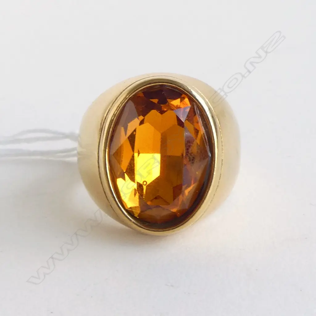 LARGE GOLD PLATED SIGNET RING SIZE U TO V Image 1++