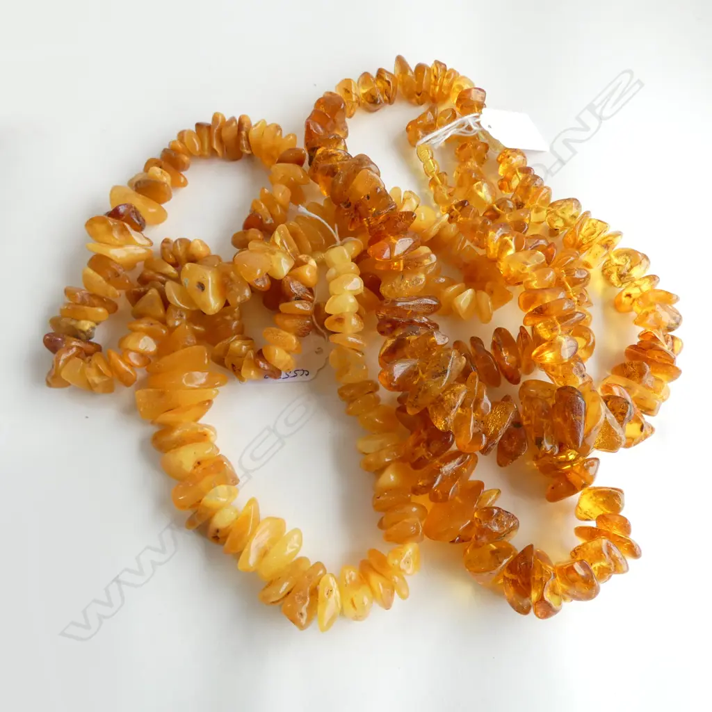 2 AMBER NECKLACES L.550mm Image 1++