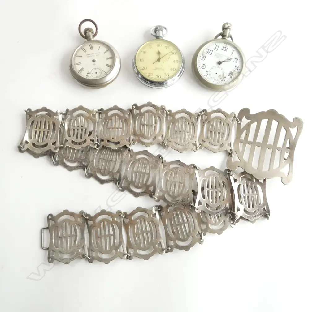 3 POCKET WATCHES & EP VINTAGE BELT Image 1++