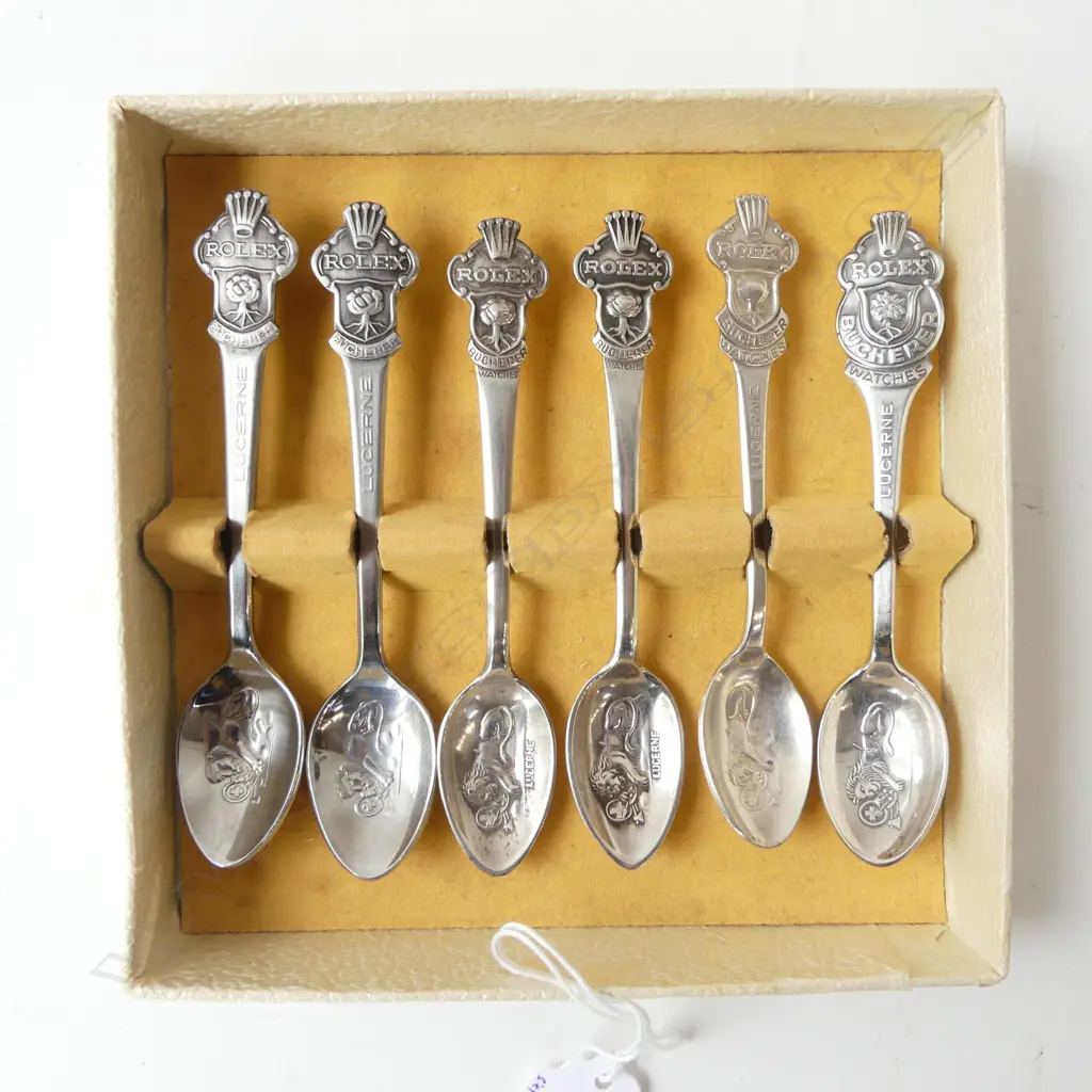 SIX VINTAGE ROLEX TEASPOONS BUCHERER OF SWITZERLAND  Image 1++