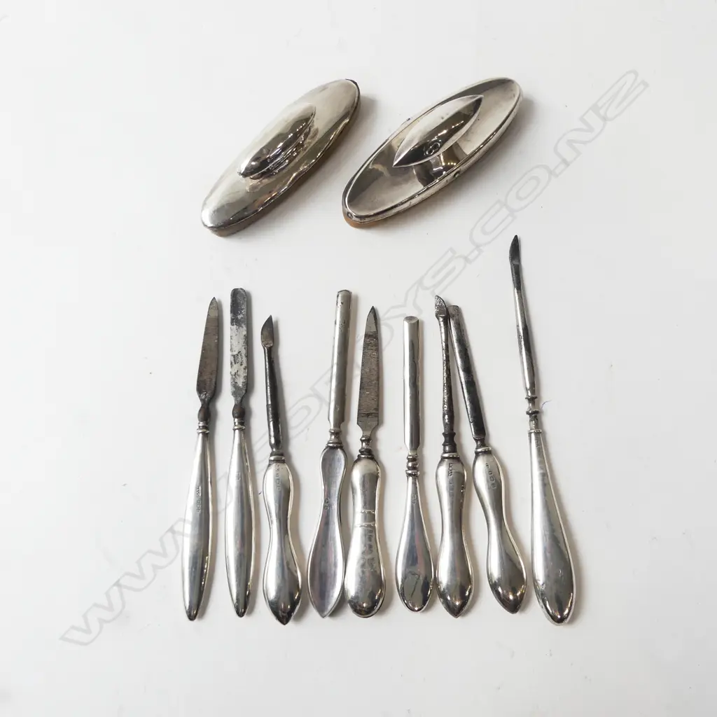 11 STG SILVER MANICURE ITEMS BIRMINGHAM 1908 ETC Image 1++