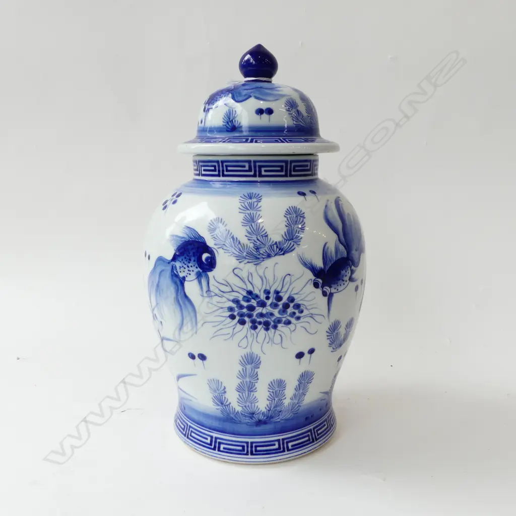 B/W LIDDED GINGER JAR H.310mm Image 1++
