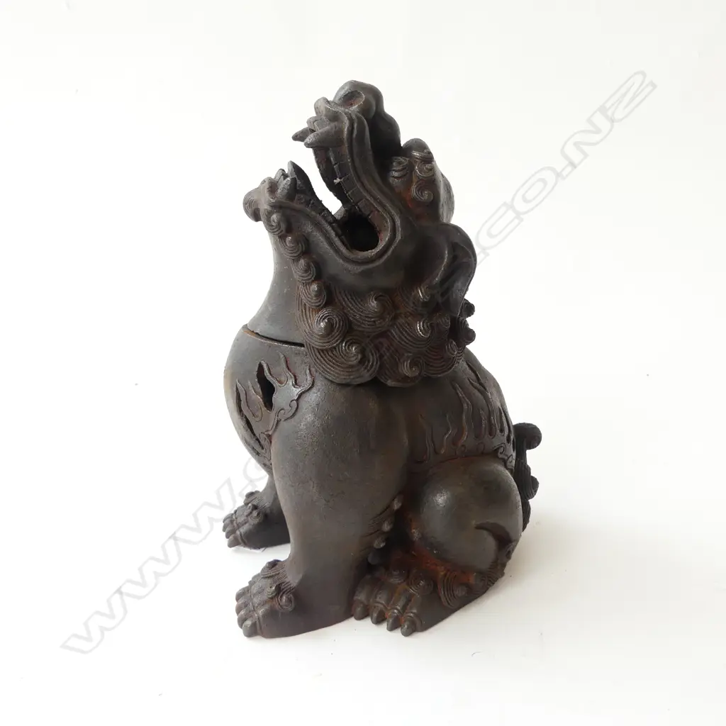 ORIENTAL CAST IRON TEMPLE DOG H.215mm Image 1++