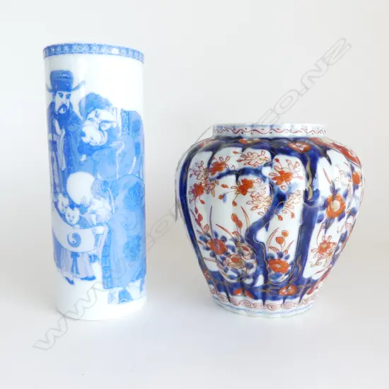 IMARI JAR (NO LID) w. BW VASE H.215mm