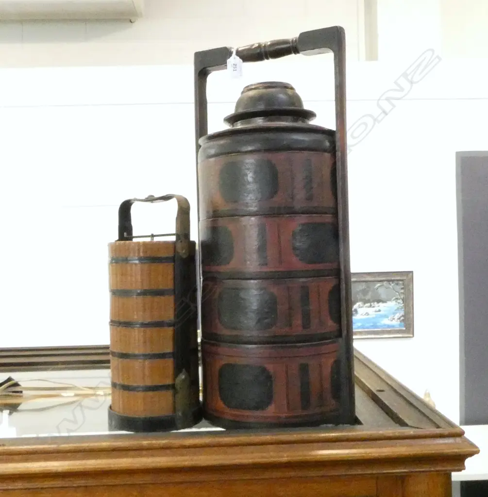 2 ORIENTAL STACKING FOOD CONTAINERS H.580, 345mm Image 1++