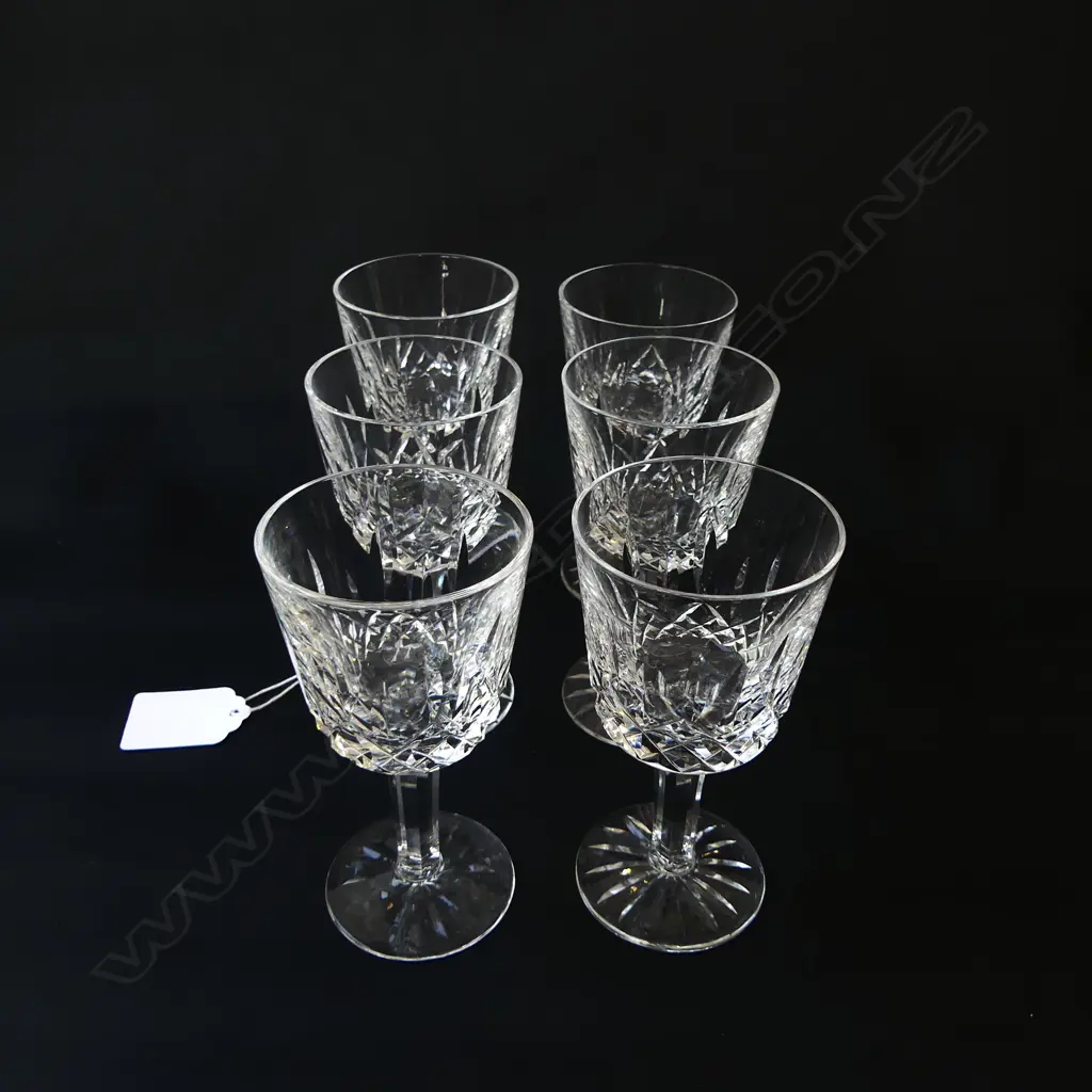 SET OF 6 WATERFORD CRYSTAL ‘LISMORE’ PORT GLASSES, H.105MM Image 1++