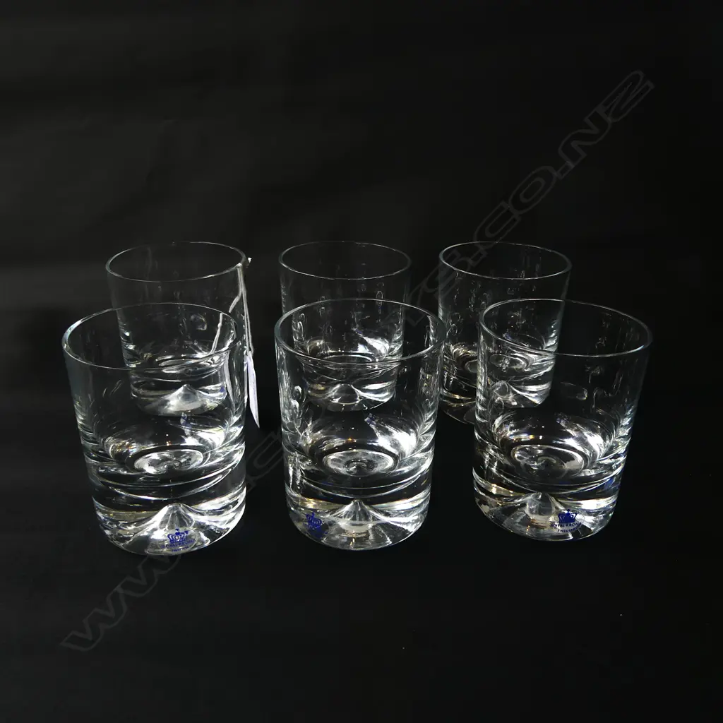SET 6 1970's ROYAL KRONA SWEDISH SPIRIT GLASSES labelled Image 1++