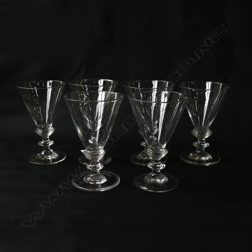 SET OF 6 GEO HAND BLOWN CLARET GLASSES H170MM Image 1++