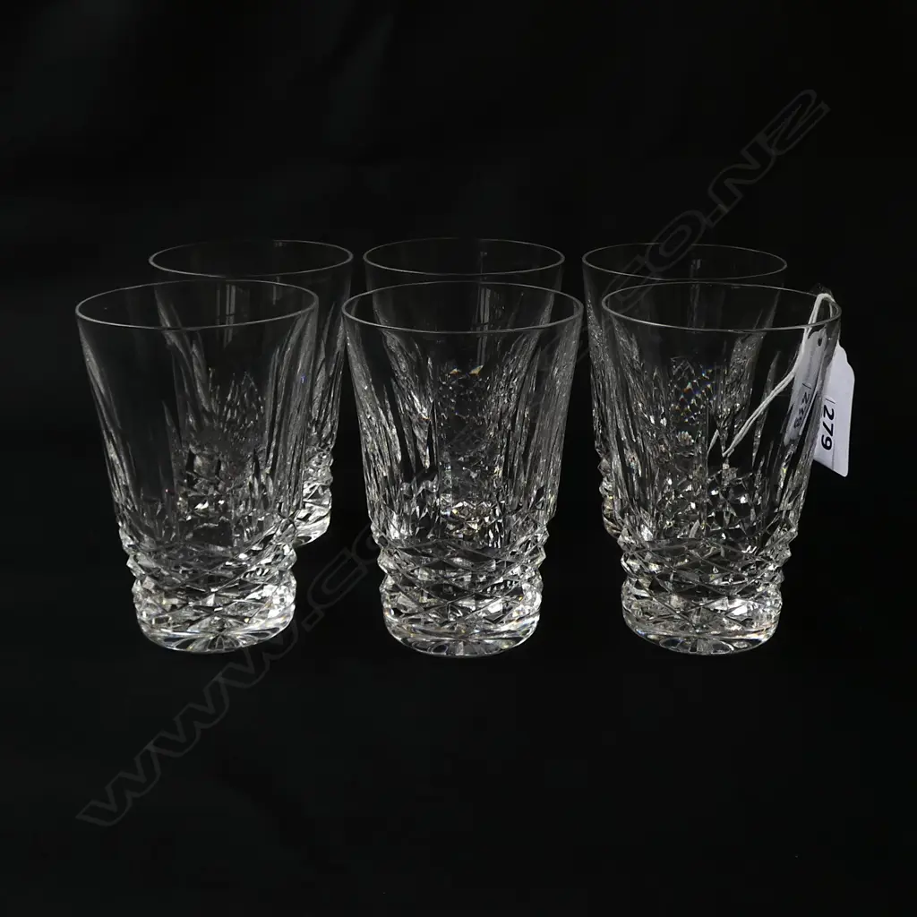SET OF 6 WATERFORD CRYSTAL TUMBLERS ‘KENMARE’ PATTERN, H.92MM D.60MM Image 1++