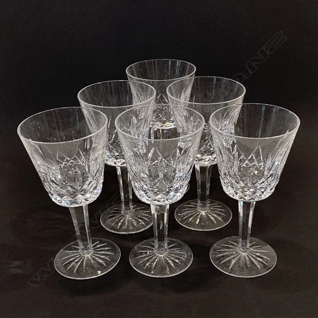 6 WATERFORD LISMORE WINE GLASSES H.150mm Image 1++