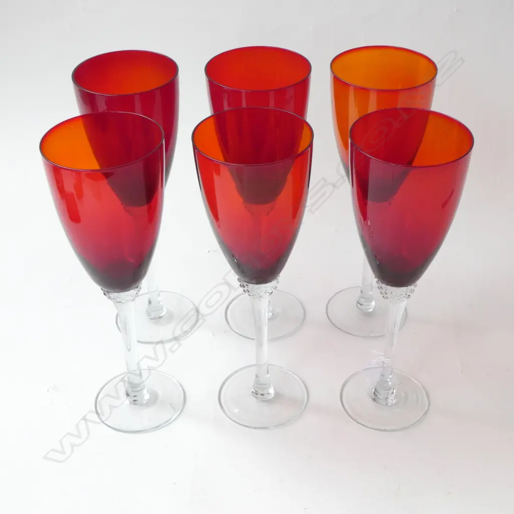 6 RED WINE GLASSES H.250mm Image 1++