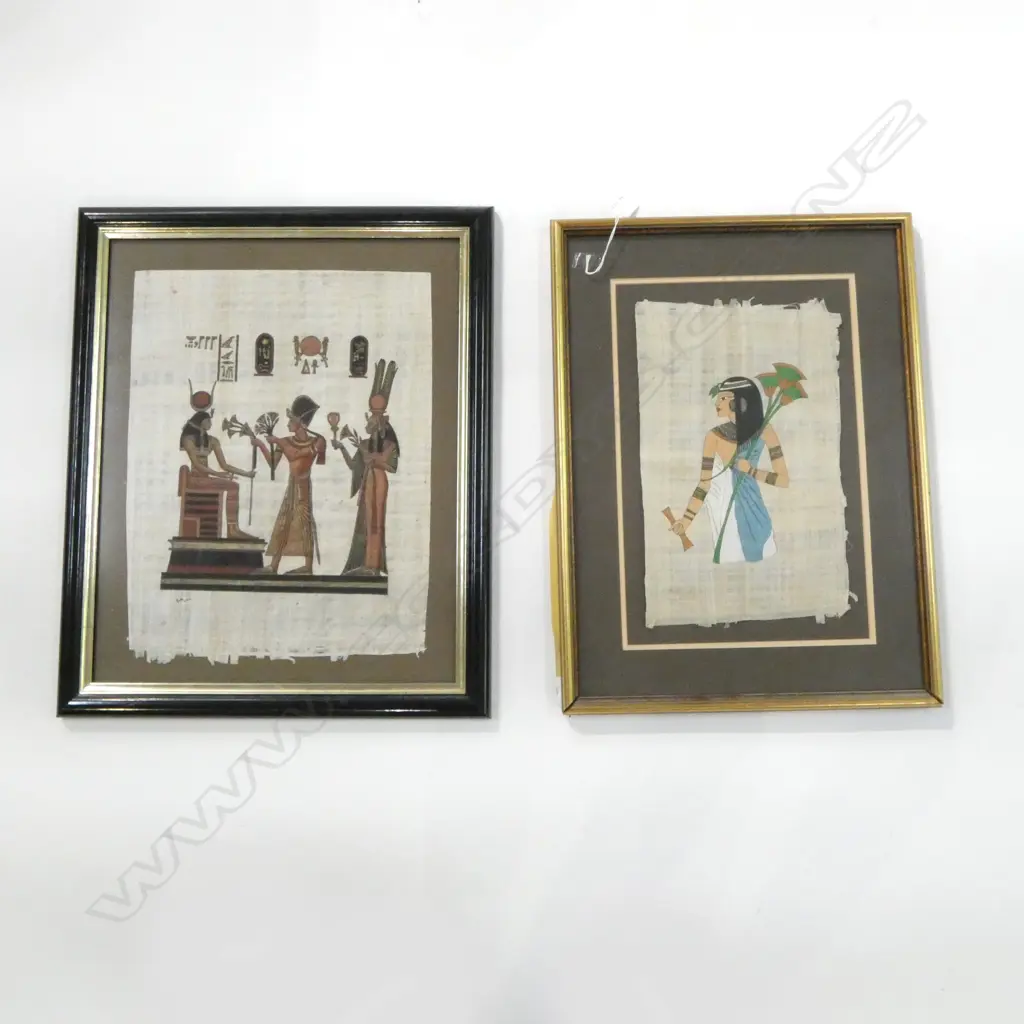2 FRAMED PPYRUS WORKS, 430x330mm Image 1++
