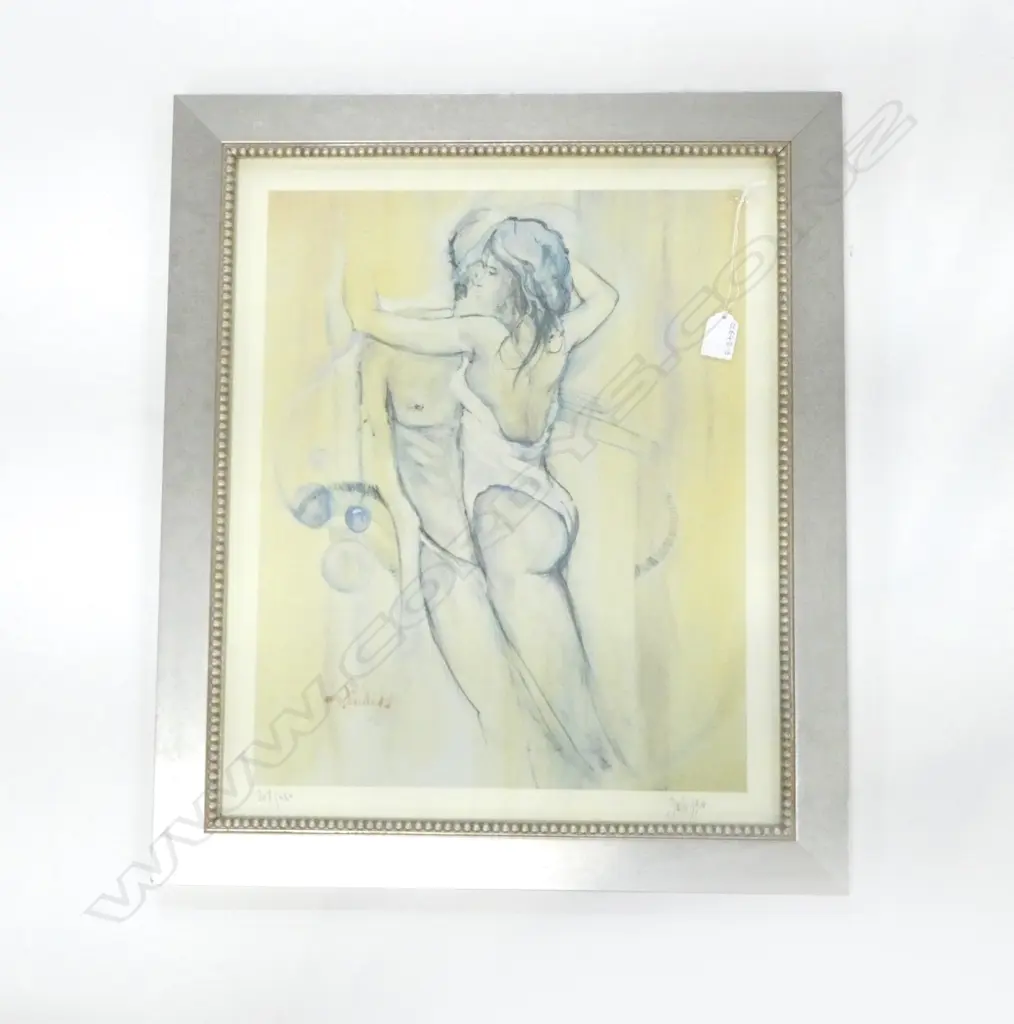 FRAMED SIGNED, NUDE STUDY, PRINT, 510x420mm Image 1++