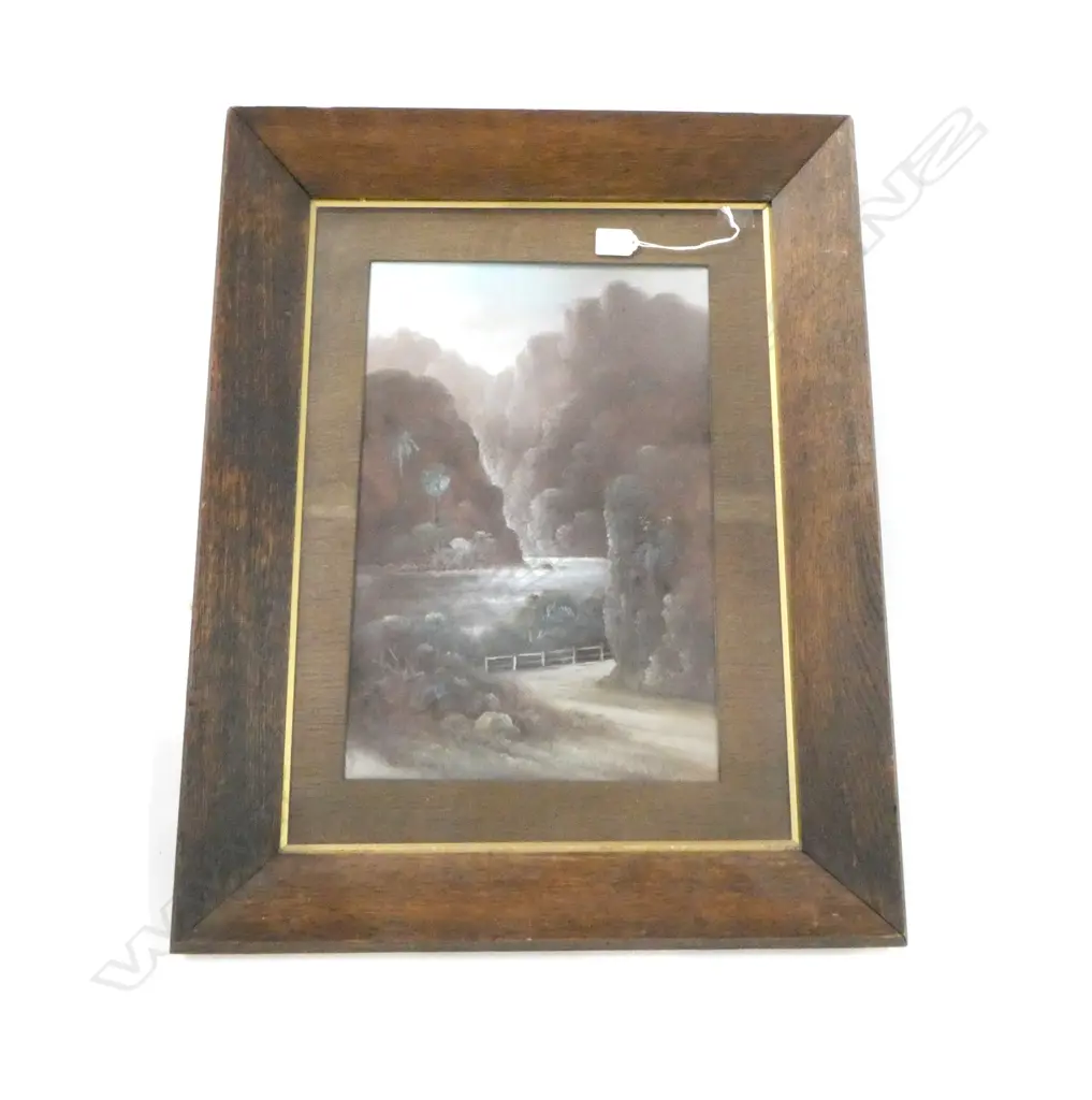 INDISTINCTLY SIGNED, NZ SCENE, OIL ON BOARD, 440x290mm Image 1++