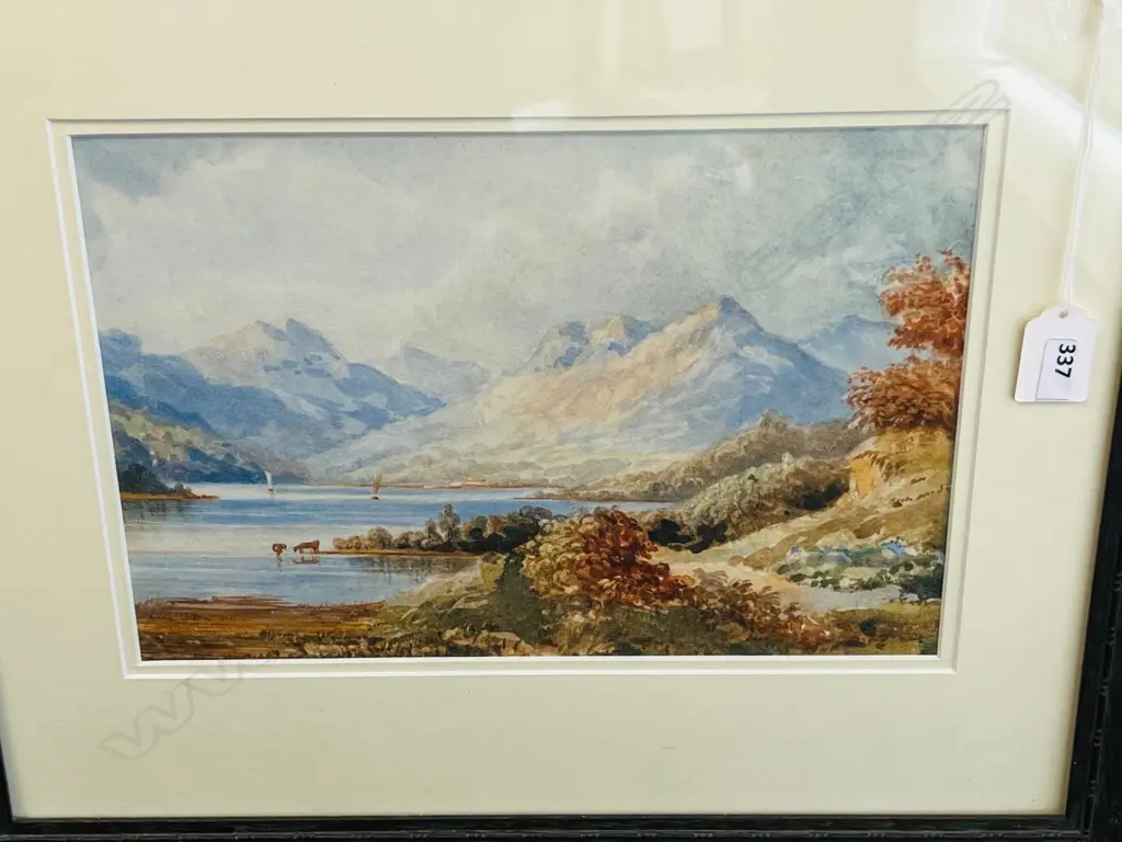 4 ARTWORKS: Attributed J.B.C. Hoyte w/c 195 x 290. H.B. DAVIS, 1924, WATERCOLOUR, 180x400mm, w. 1 x ORIGINAL W/C & PRINT Image 1++