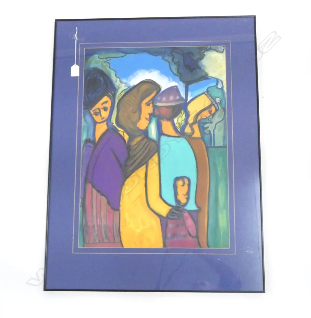 FRAMED WORK, TITLE 'YORRICK'S NO MORE' w. ARTIST 'BRIAN ..." TO REVERSE, 580x410mm Image 1++