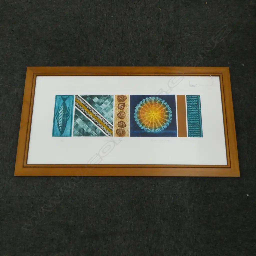CYNTHIA TAYLOR 'OCEANIA ELEMENTS' SCREEN PRINT 43/100 255x700mm Image 1++