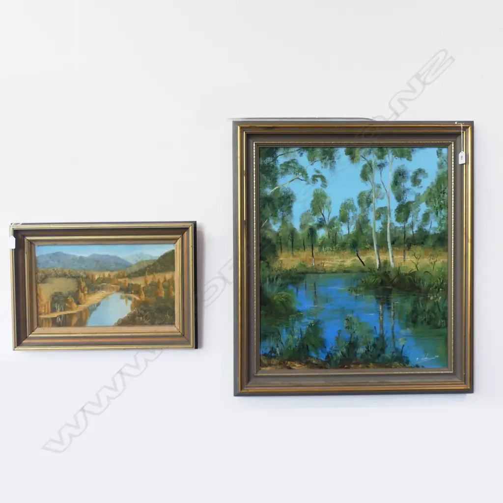 FRAMED AUSTRALIAN ACYRLIC ON CANVAS w. L.COLES SCENE ON BOARD (LOOSE FROM FRAME), 650x560mm Image 1++