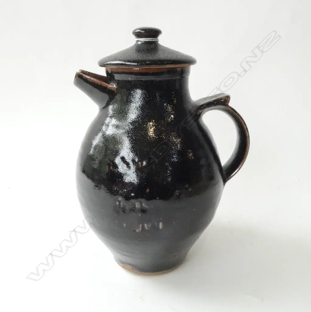 NEIL GRANT TENMOKO GLAZE COFFEE POT H.245mm Image 1++
